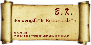 Borovnyák Krisztián névjegykártya